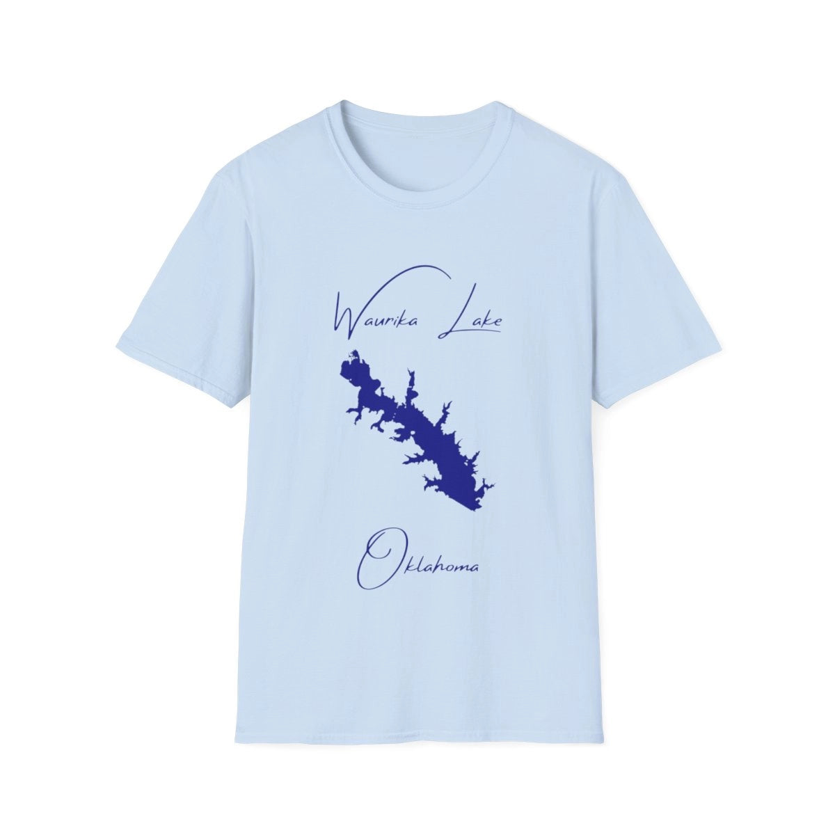 Oklahoma  Waurika  Lake  T-shirt  front  position  view  from  front  light  blue.webp