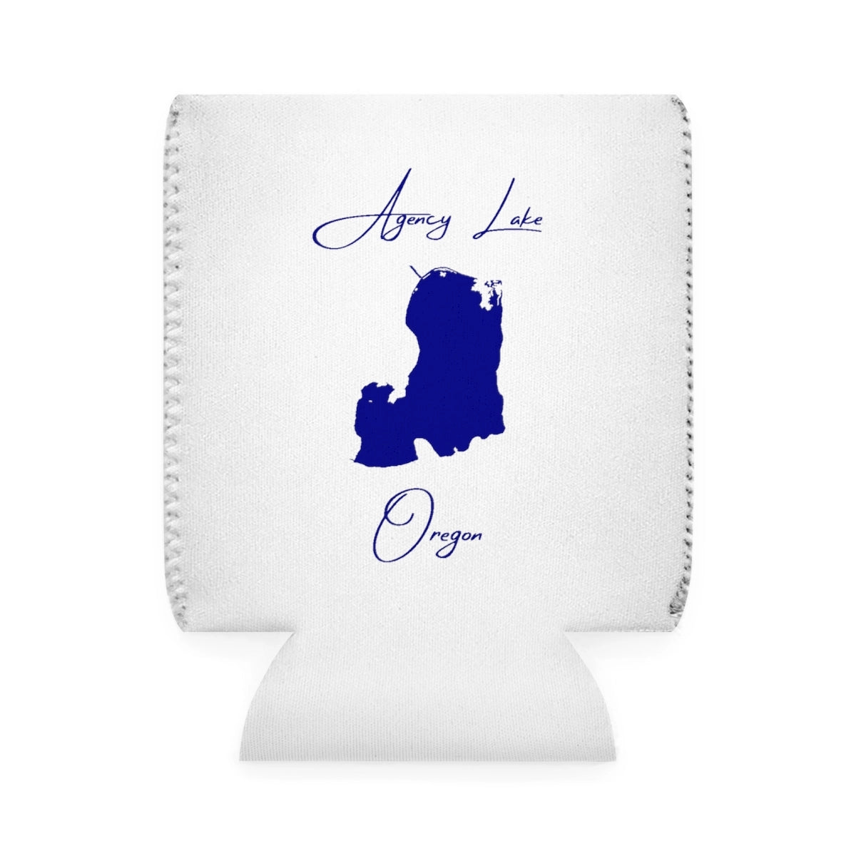 Oregon  Agency  Lake  Can  Koozie  front  position  view  from  front-1  white.webp