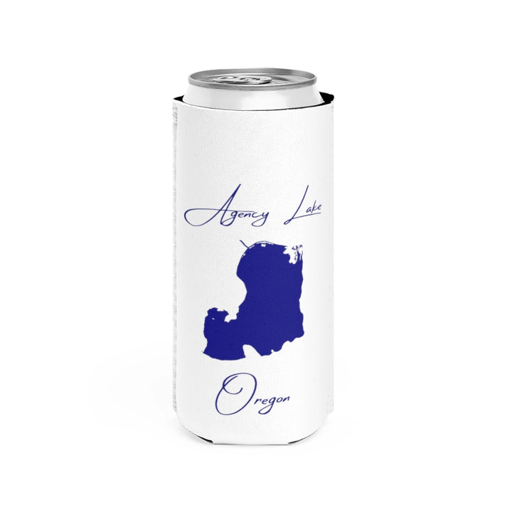 Oregon  Agency  Lake  Slim  Can  Koozie  front  position  view  from  front  white.webp