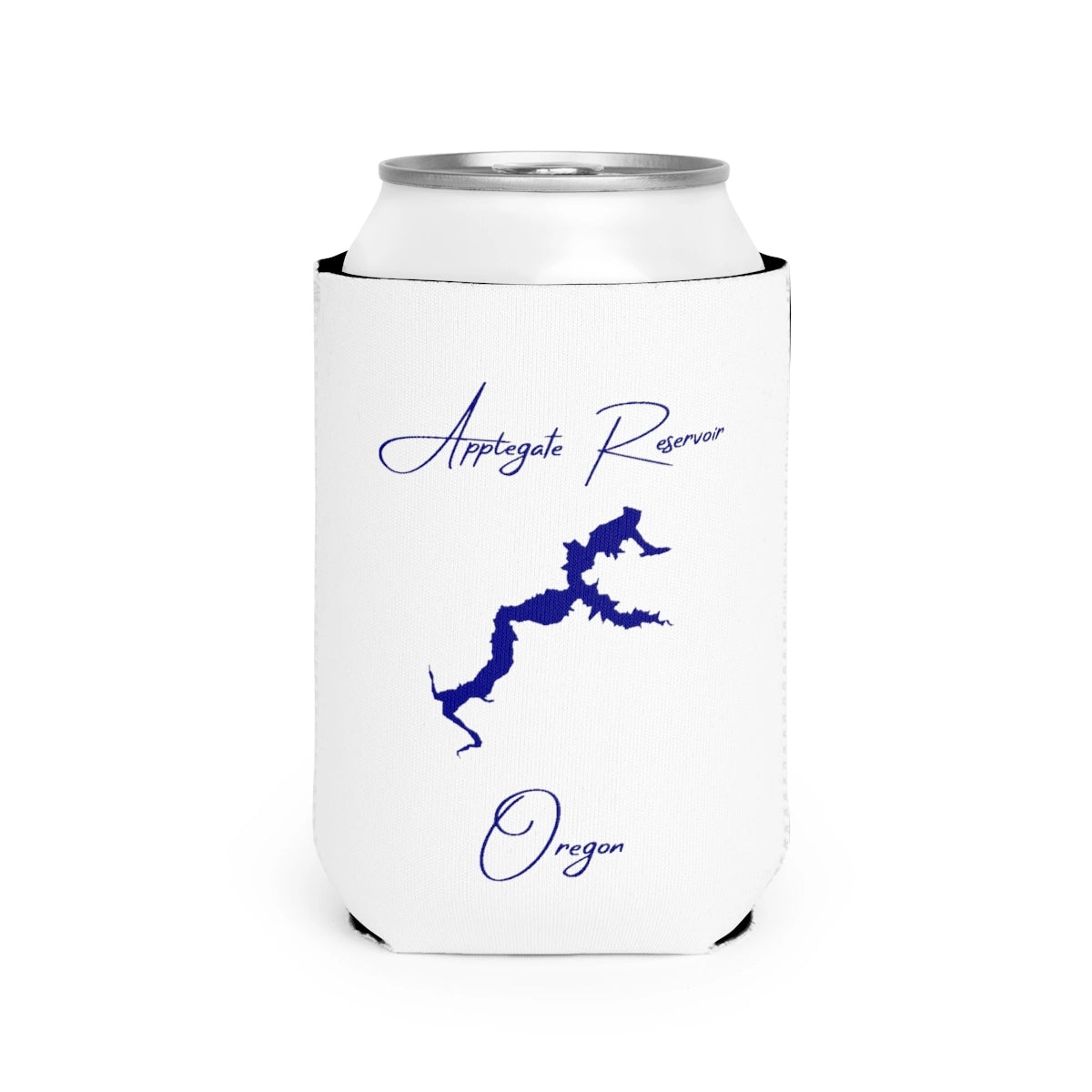 Oregon  Applegate  Reservoir  Can  Koozie  front  position  view  from  front-2  white.webp
