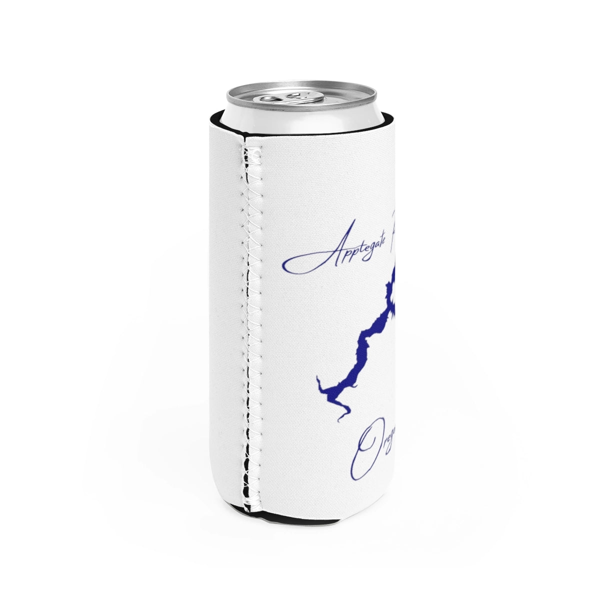 Oregon  Applegate  Reservoir  Slim  Can  Koozie  all  position  view  from  right  white.webp