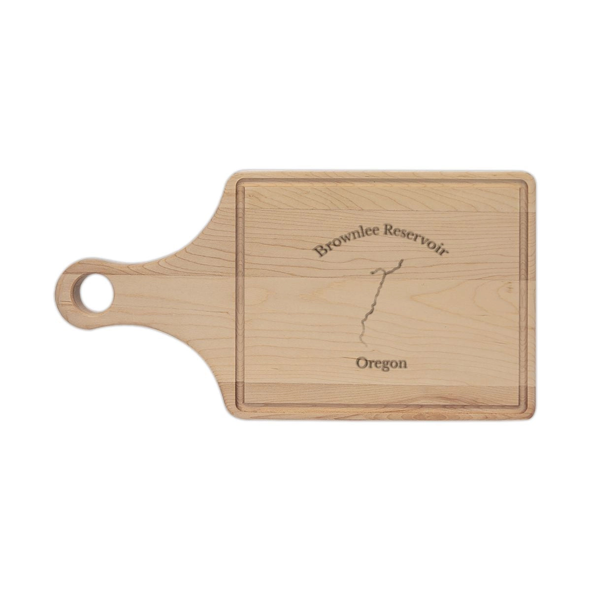Oregon  Brownlee  Reservoir  Engraved  Cutting  Board  front  position  view  from  front  maple.webp