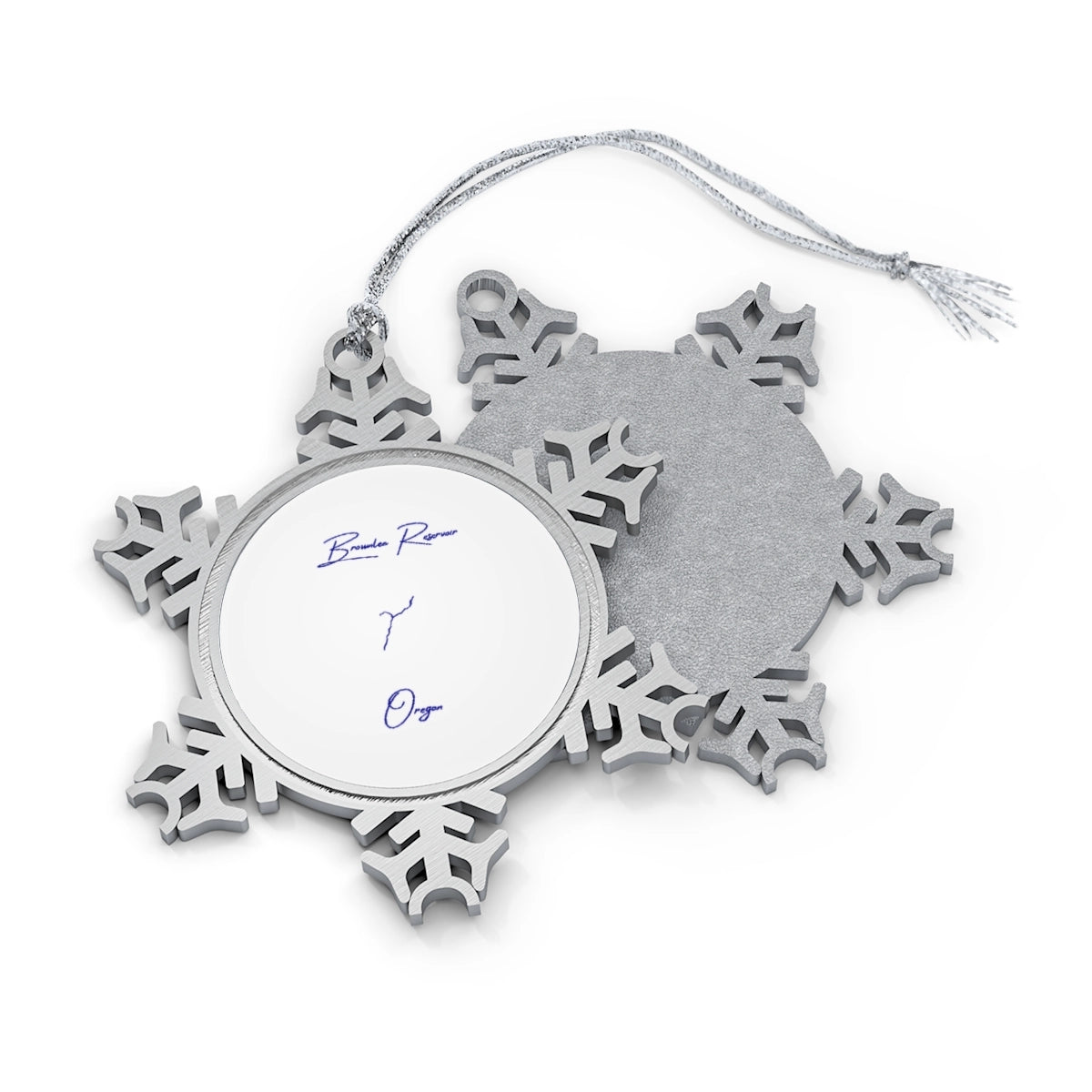 Oregon  Brownlee  Reservoir  XMAS  Ornament  front  position  view  from  front-and-back  one  size.webp