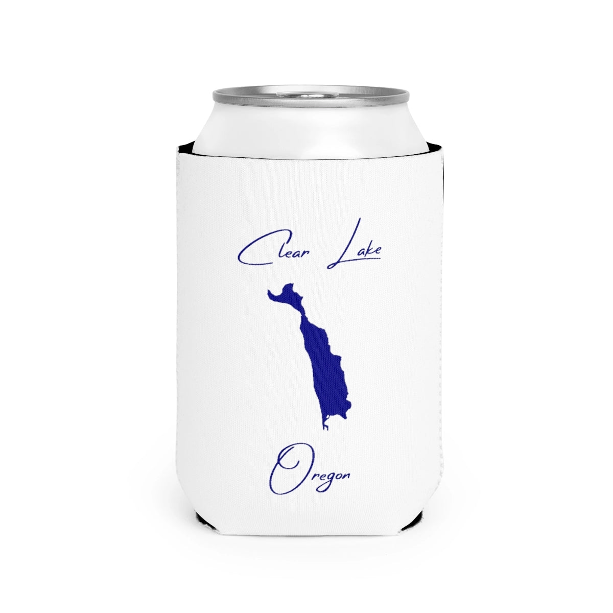 Oregon  Clear  Lake  Can  Koozie  front  position  view  from  front-2  white.webp