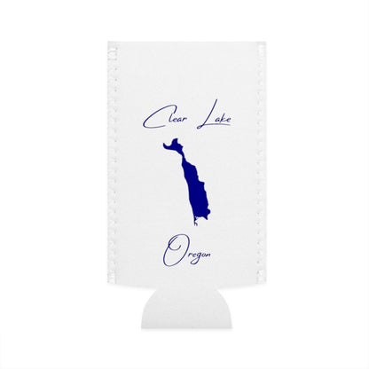Oregon  Clear  Lake  Slim  Can  Koozie  front  position  view  from  flat-front  white.webp