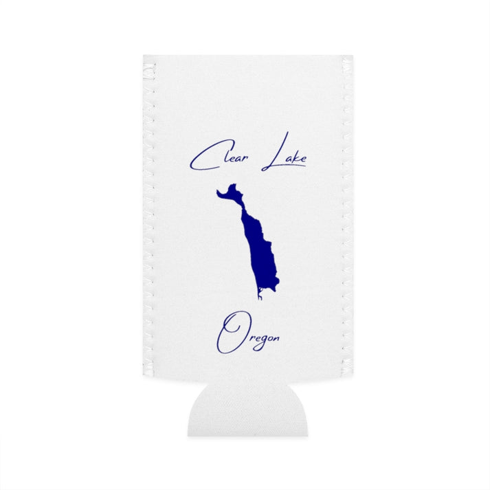 Oregon  Clear  Lake  Slim  Can  Koozie  front  position  view  from  flat-front  white.webp