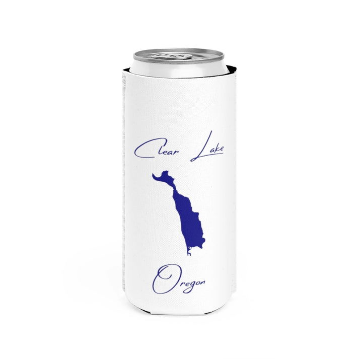 Oregon  Clear  Lake  Slim  Can  Koozie  front  position  view  from  front  white.webp