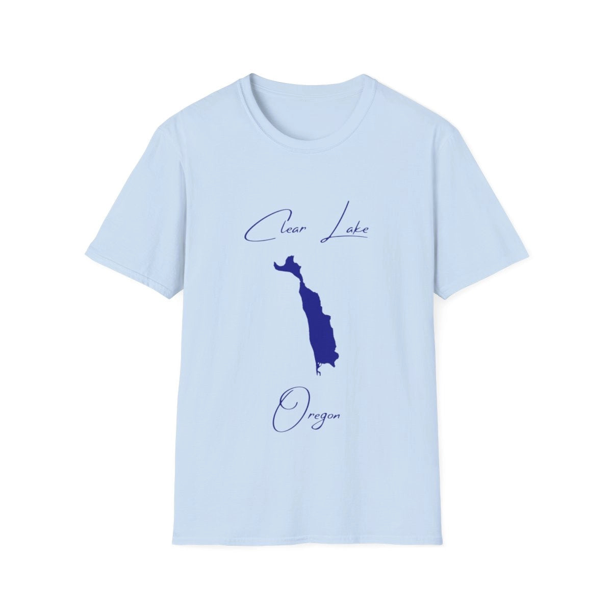 Oregon  Clear  Lake  T-shirt  front  position  view  from  front  light  blue.webp