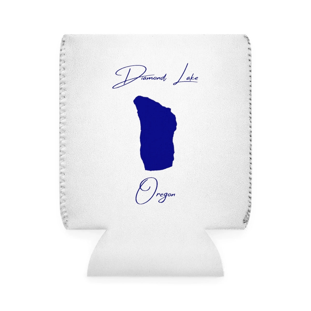 Oregon  Diamond  Lake  Can  Koozie  front  position  view  from  front-1  white.webp