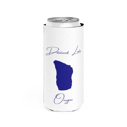 Oregon  Diamond  Lake  Slim  Can  Koozie  front  position  view  from  front  white.webp