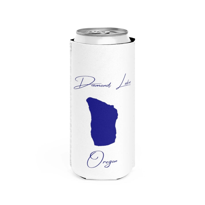 Oregon  Diamond  Lake  Slim  Can  Koozie  front  position  view  from  front  white.webp