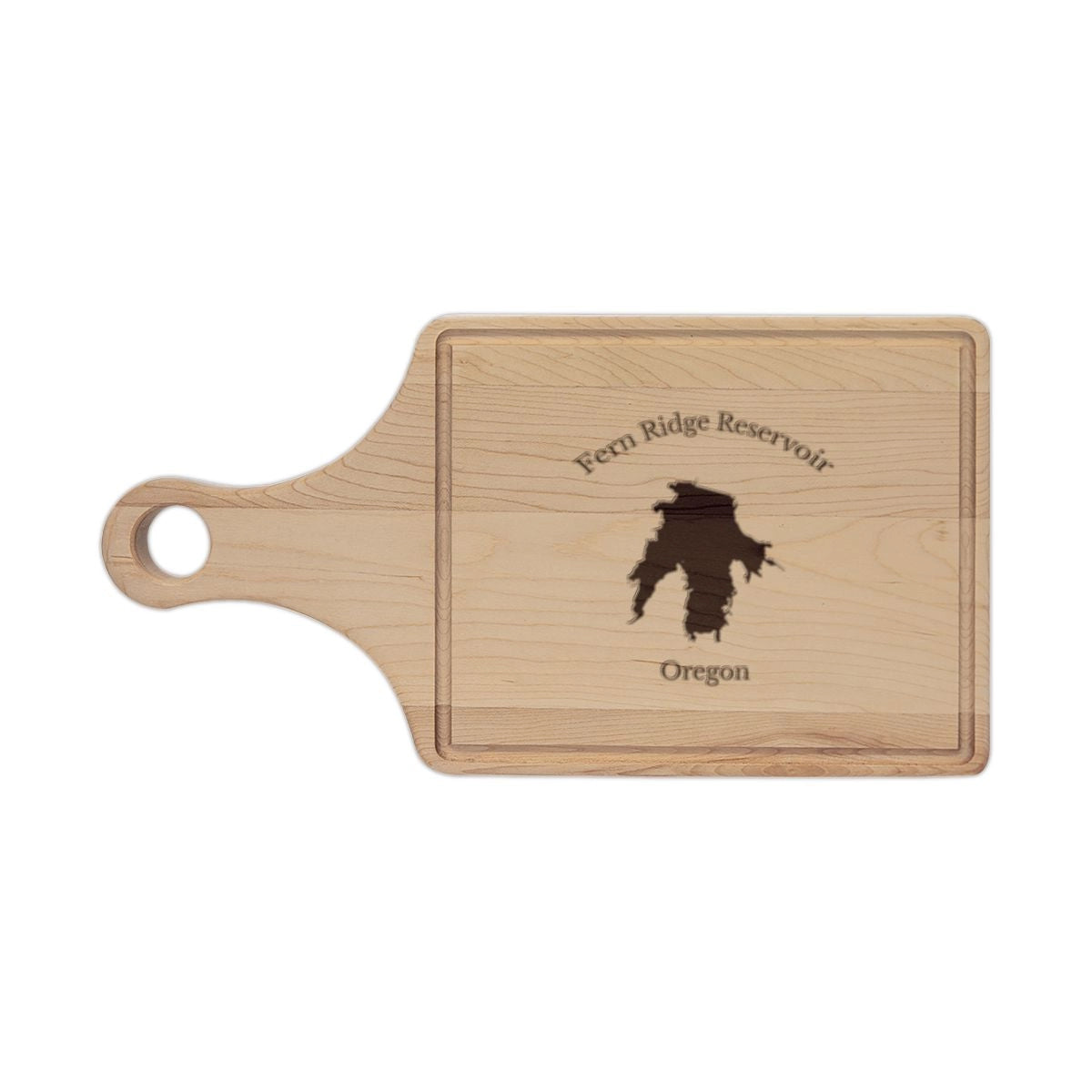 Oregon  Fern  Ridge  Reservoir  Engraved  Cutting  Board  front  position  view  from  front  maple.webp