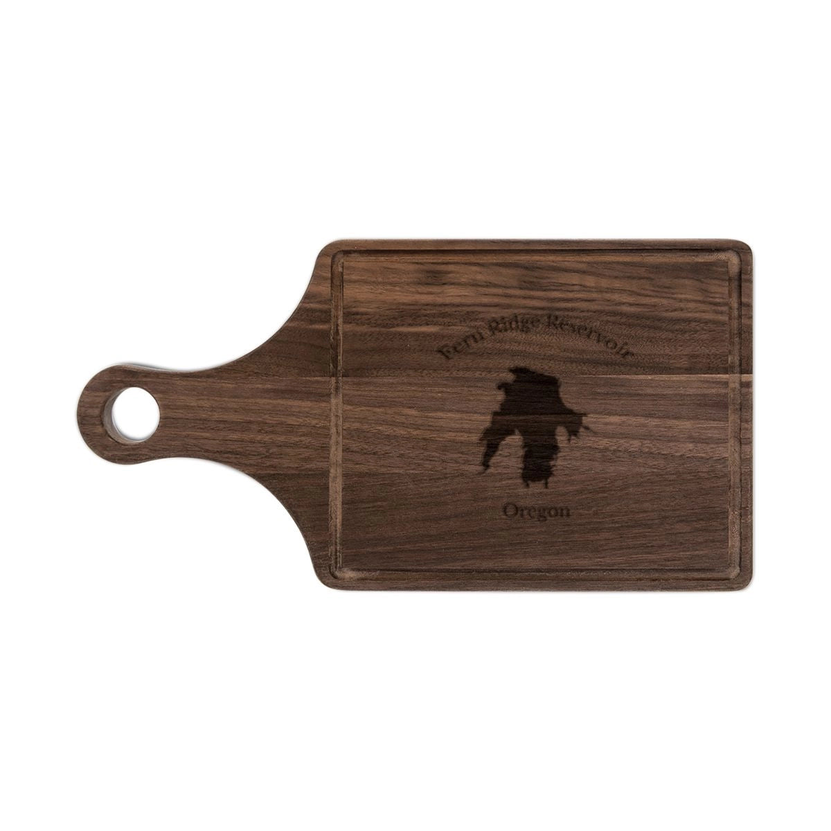 Oregon  Fern  Ridge  Reservoir  Engraved  Cutting  Board  front  position  view  from  front  walnut.webp
