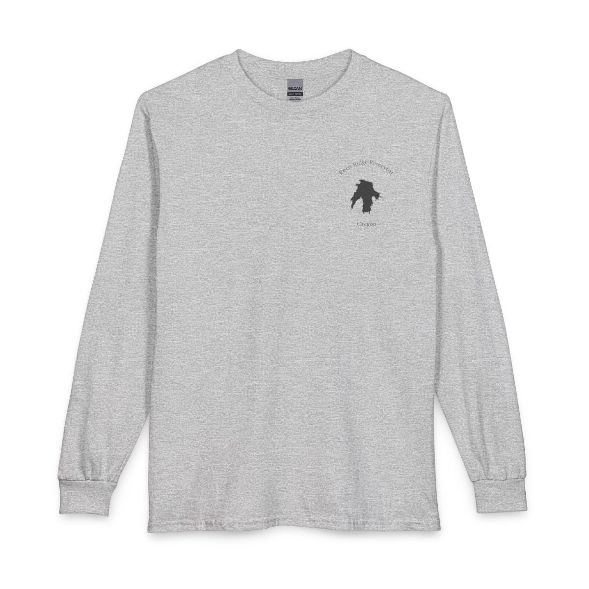 Oregon  Fern  Ridge  Reservoir  Long  Sleeve  Fishing  T-shirt  front  position  view  from  front  sport  grey.webp