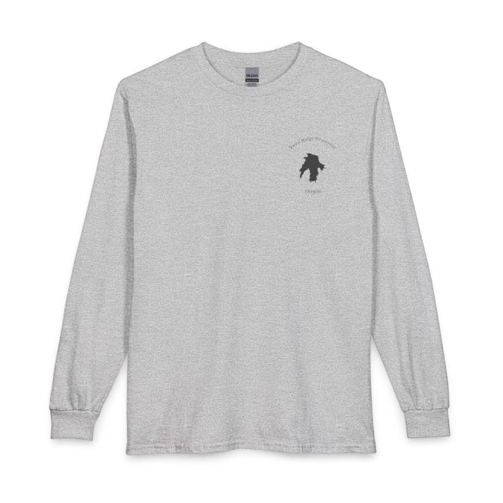 Oregon  Fern  Ridge  Reservoir  Long  Sleeve  Fishing  T-shirt  front  position  view  from  front  sport  grey.webp