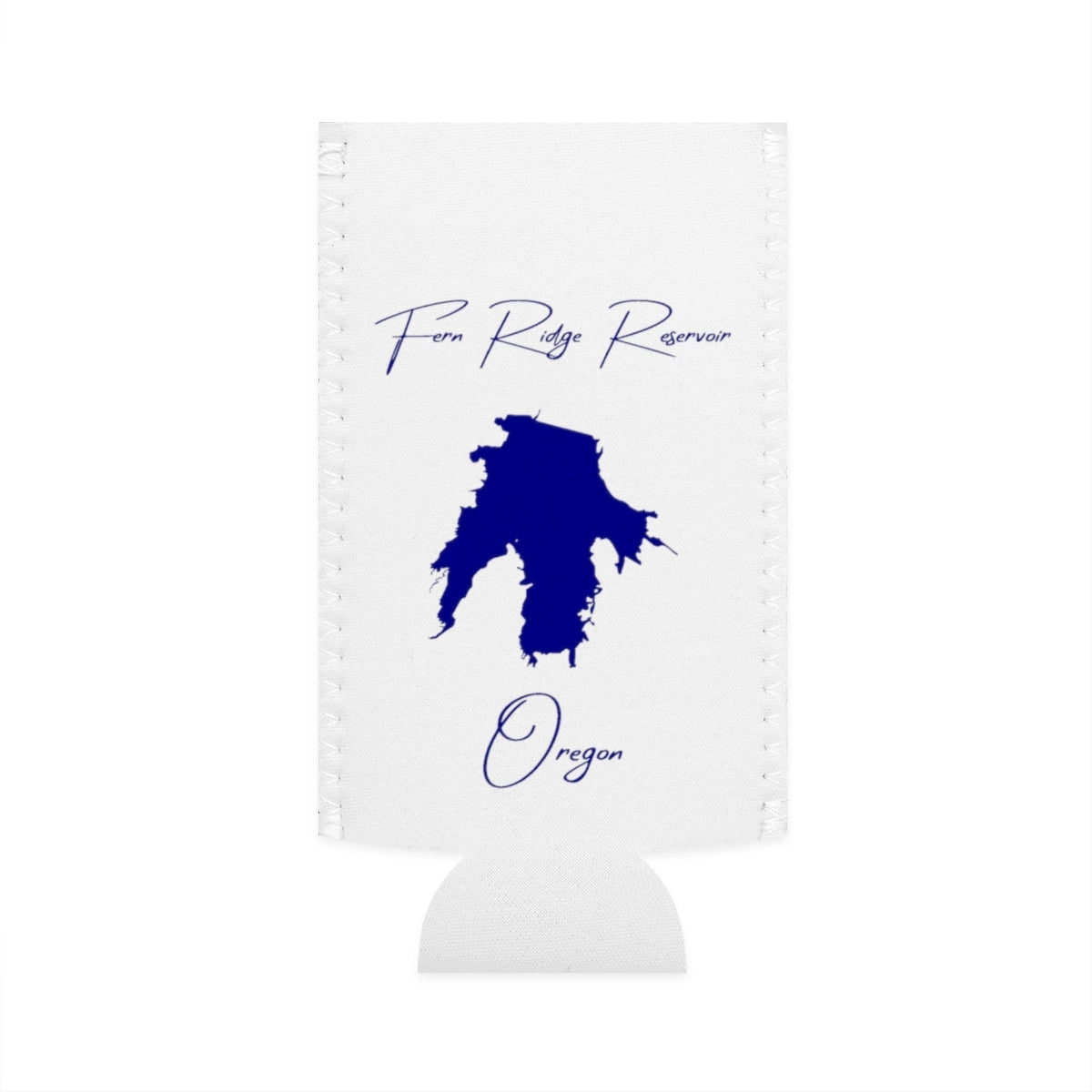 Oregon  Fern  Ridge  Reservoir  Slim  Can  Koozie  front  position  view  from  flat-front  white.webp