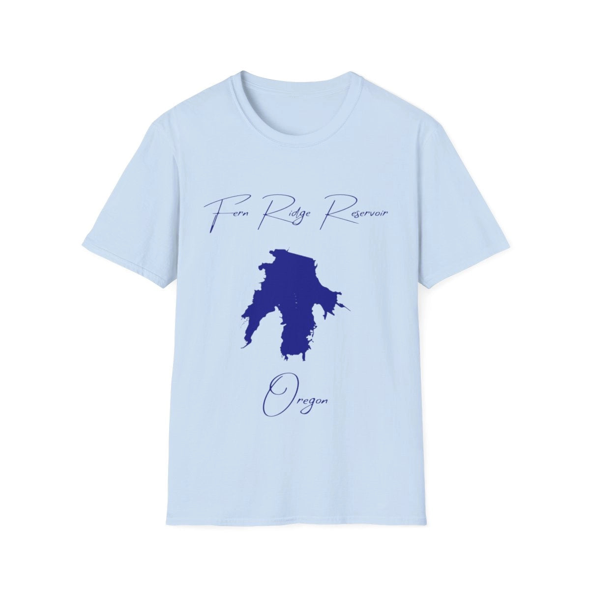 Oregon  Fern  Ridge  Reservoir  T-shirt  front  position  view  from  front  light  blue.webp