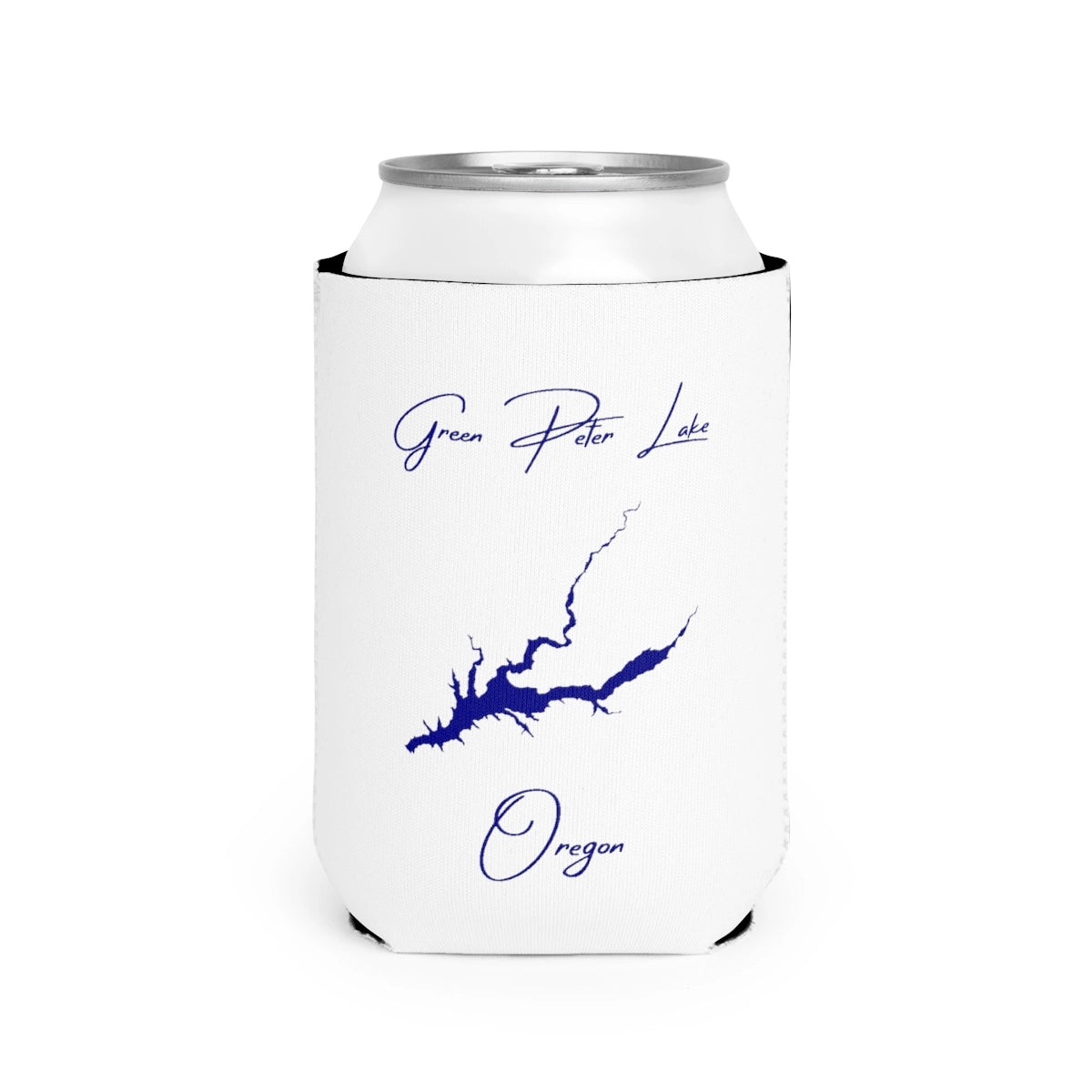 Oregon  Green  Peter  Lake  Can  Koozie  front  position  view  from  front-2  white.webp
