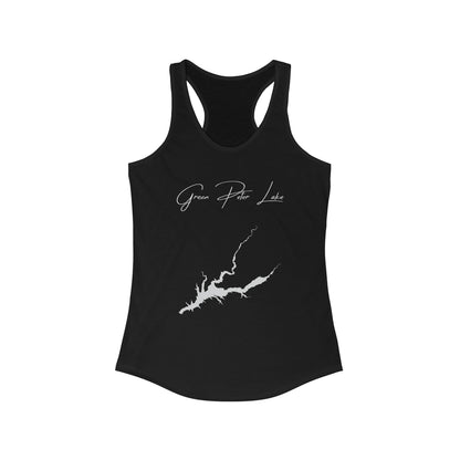 Oregon  Green  Peter  Lake  Racerback-Tank  front  position  view  from  front  solid  black.webp