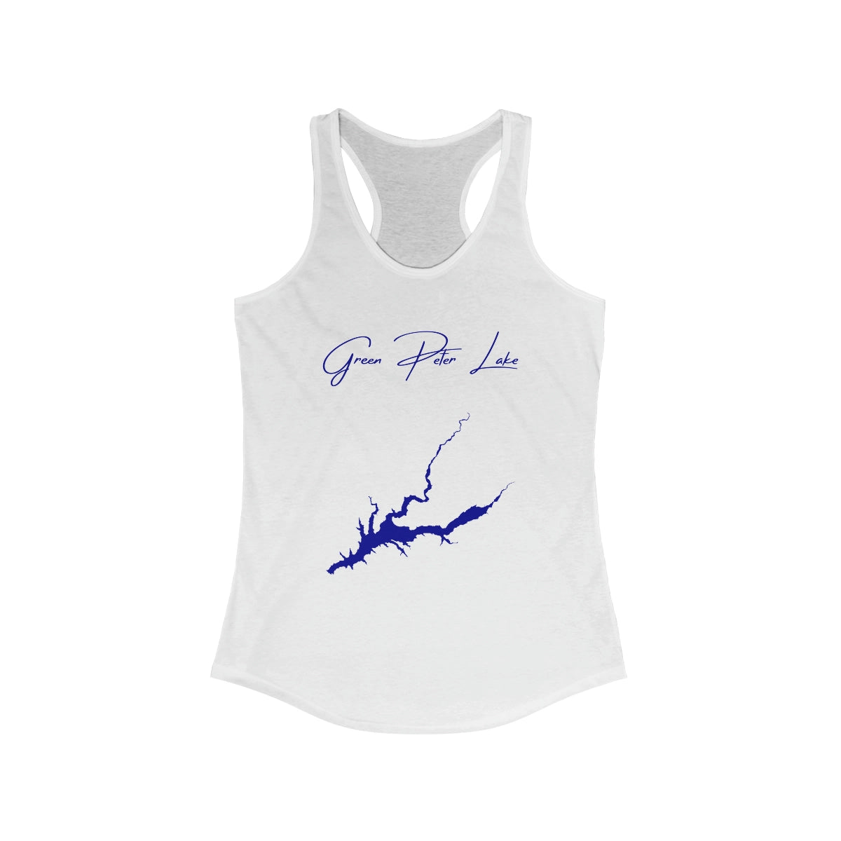 Oregon  Green  Peter  Lake  Racerback-Tank  front  position  view  from  front  solid  white.webp