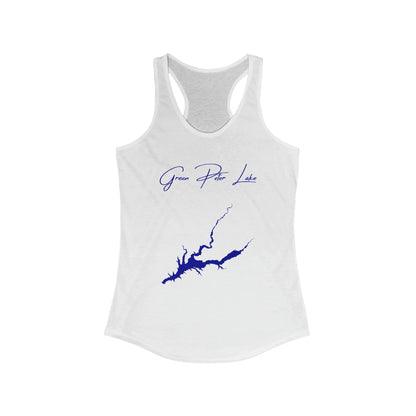 Oregon  Green  Peter  Lake  Racerback-Tank  front  position  view  from  front  solid  white.webp