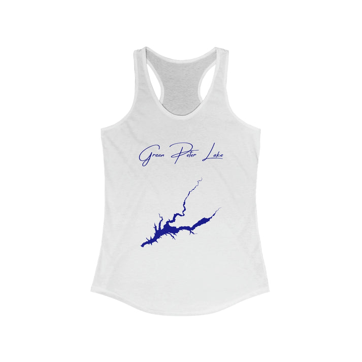 Oregon  Green  Peter  Lake  Racerback-Tank  front  position  view  from  front  solid  white.webp