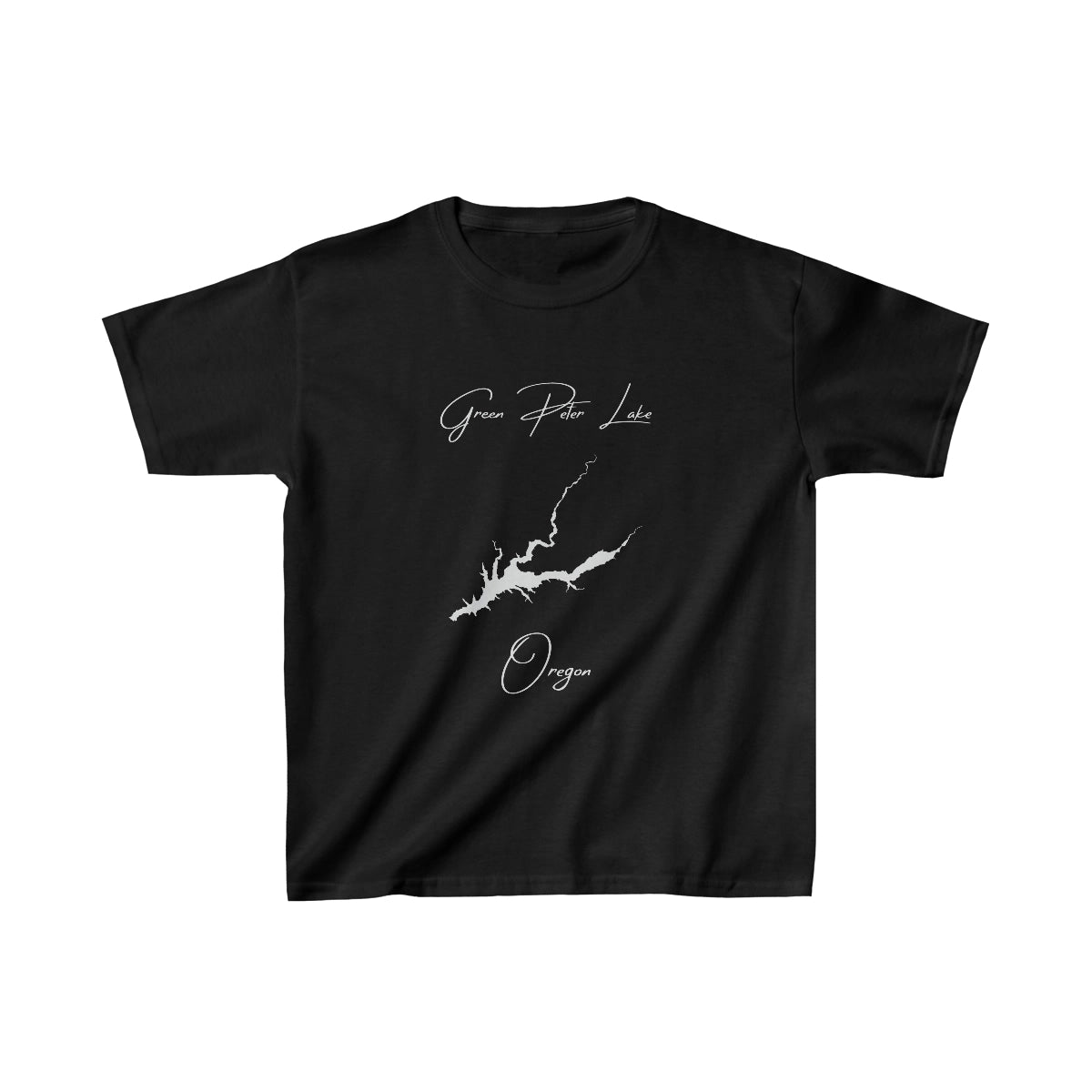 Oregon  Green  Peter  Lake  Youth  T-shirt  front  position  view  from  front  black.webp