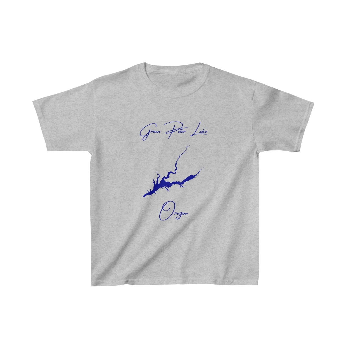 Oregon  Green  Peter  Lake  Youth  T-shirt  front  position  view  from  front  sport  grey.webp