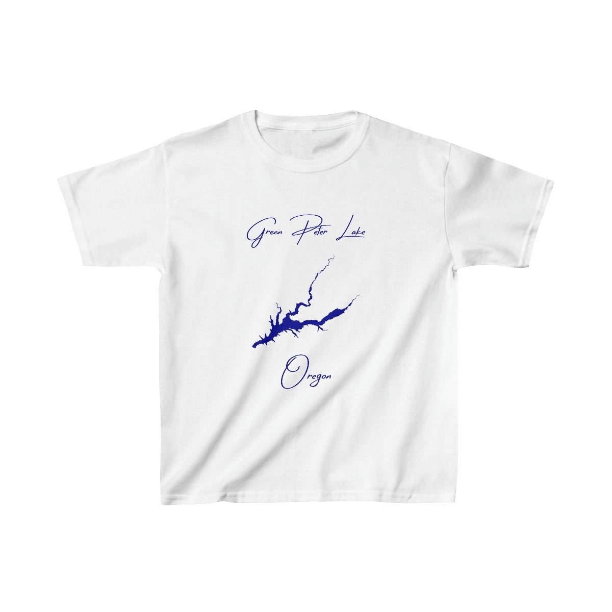 Oregon  Green  Peter  Lake  Youth  T-shirt  front  position  view  from  front  white.webp