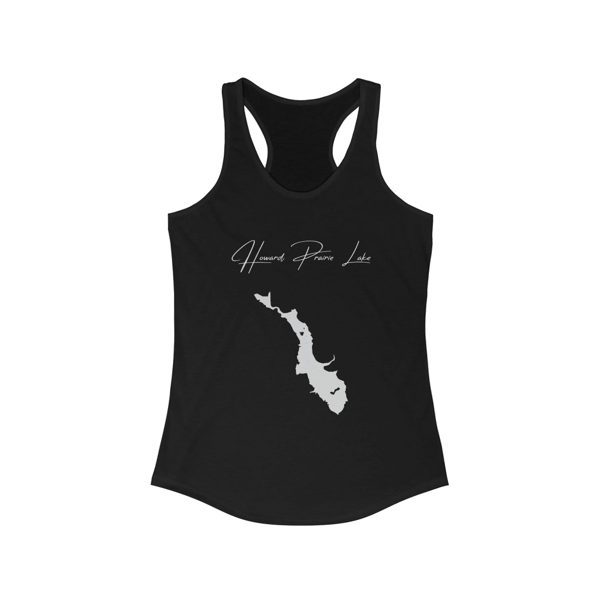 Oregon  Howard  Prairie  Lake  Racerback-Tank  front  position  view  from  front  solid  black.webp