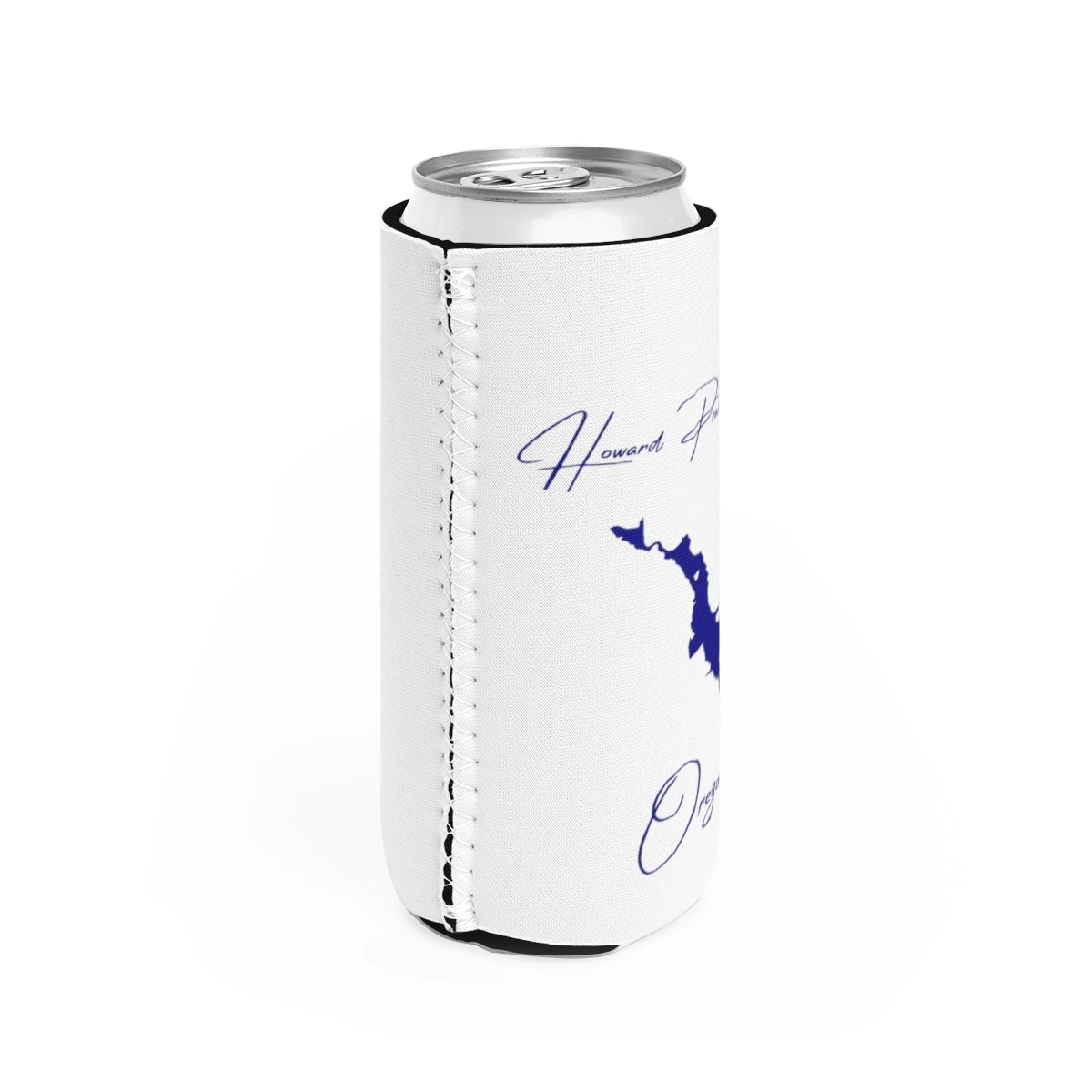 Oregon  Howard  Prairie  Lake  Slim  Can  Koozie  all  position  view  from  right  white.webp
