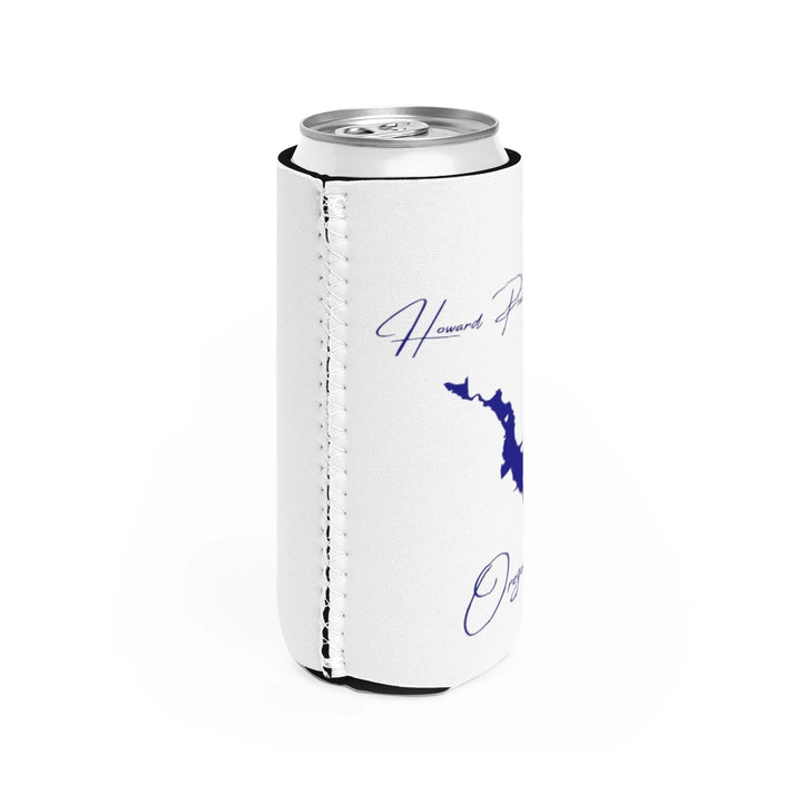 Oregon  Howard  Prairie  Lake  Slim  Can  Koozie  all  position  view  from  right  white.webp