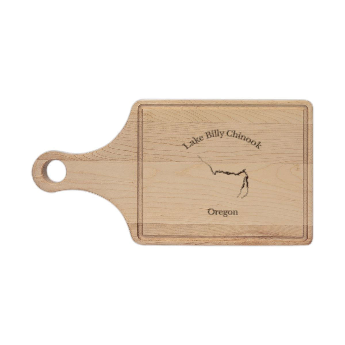 Oregon  Lake  Billy  Chinook  Engraved  Cutting  Board  front  position  view  from  front  maple.webp