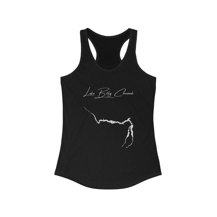 Oregon  Lake  Billy  Chinook  Racerback-Tank  front  position  view  from  front  solid  black.webp