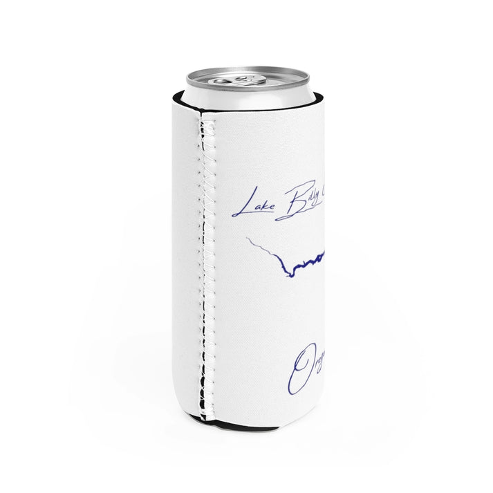 Oregon  Lake  Billy  Chinook  Slim  Can  Koozie  all  position  view  from  right  white.webp