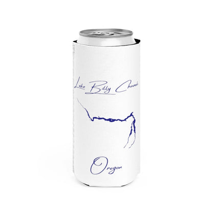 Oregon  Lake  Billy  Chinook  Slim  Can  Koozie  front  position  view  from  front  white.webp