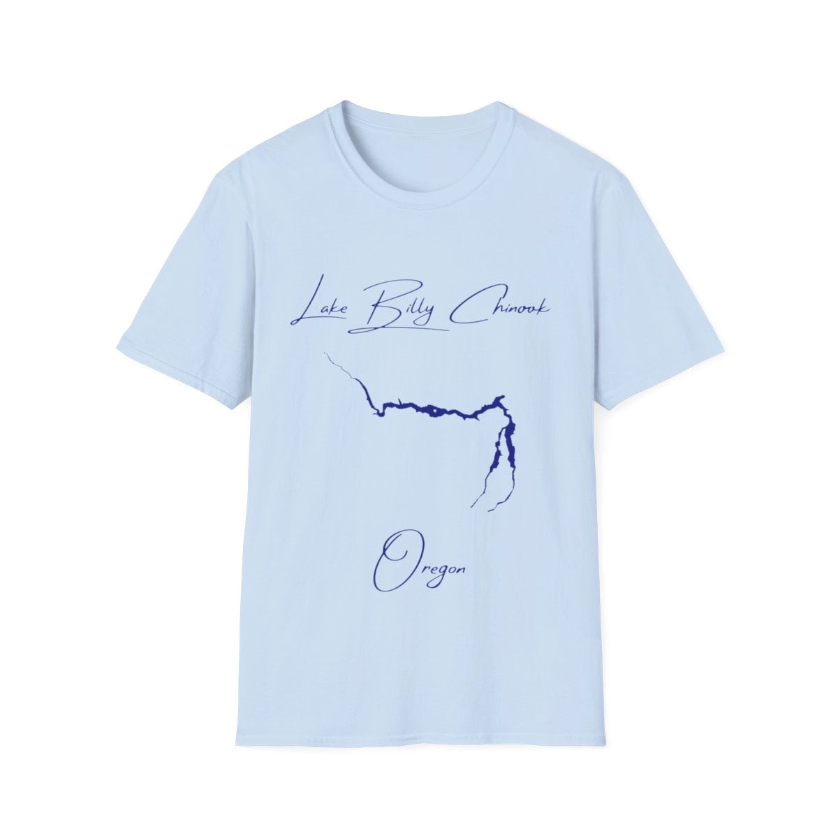 Oregon  Lake  Billy  Chinook  T-shirt  front  position  view  from  front  light  blue.webp