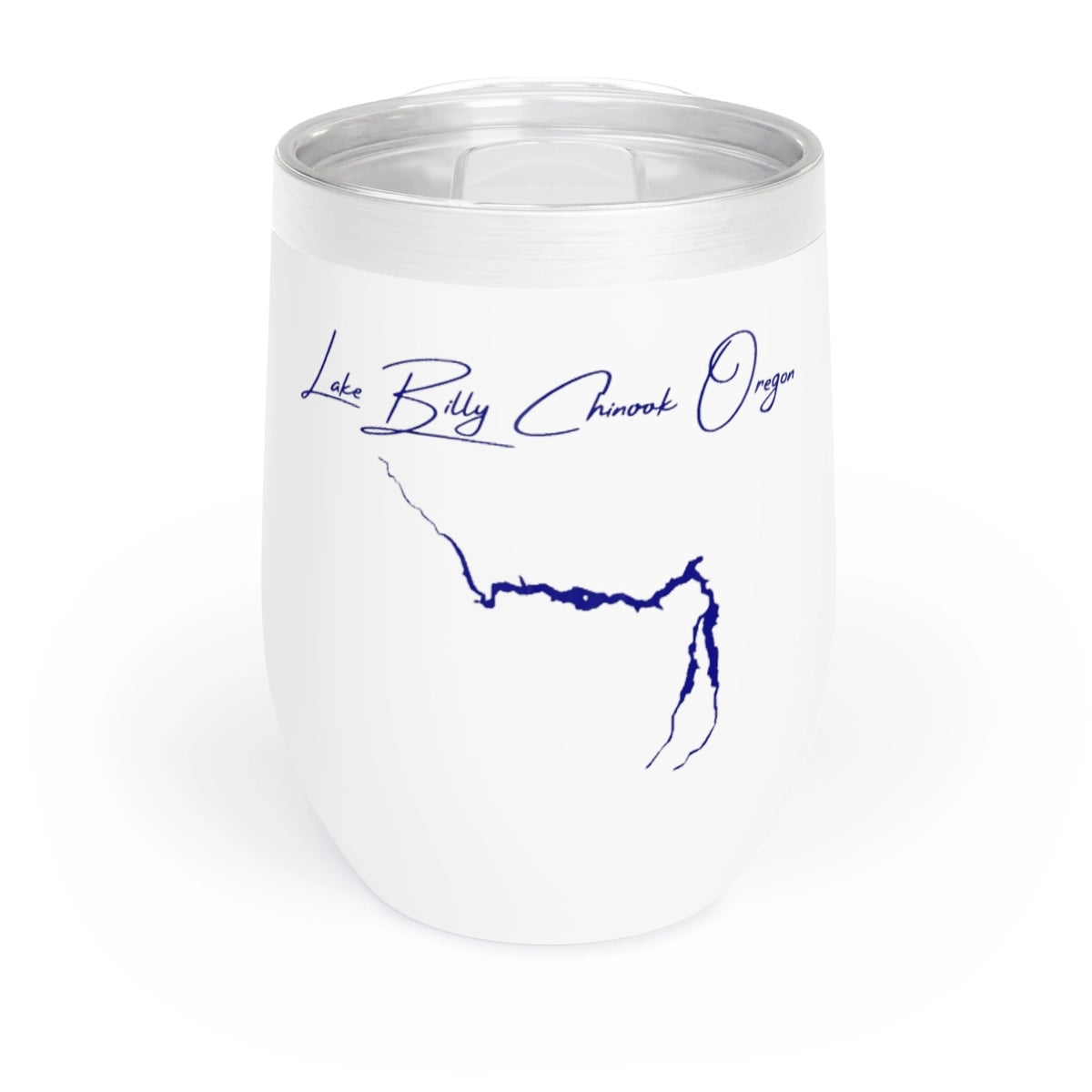 Oregon  Lake  Billy  Chinook  Wine  Tumbler  front  position  view  from  front  white.webp