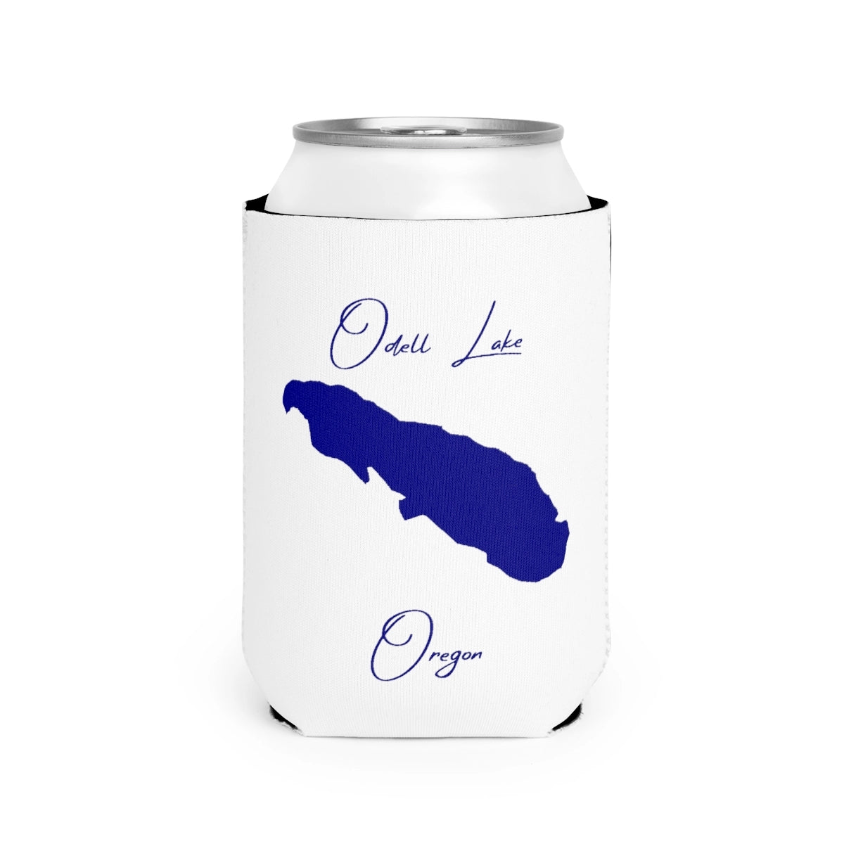 Oregon  Odell  Lake  Can  Koozie  front  position  view  from  front-2  white.webp