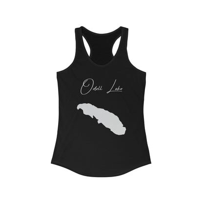 Oregon  Odell  Lake  Racerback-Tank  front  position  view  from  front  solid  black.webp