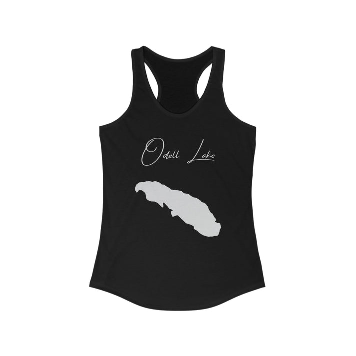 Oregon  Odell  Lake  Racerback-Tank  front  position  view  from  front  solid  black.webp