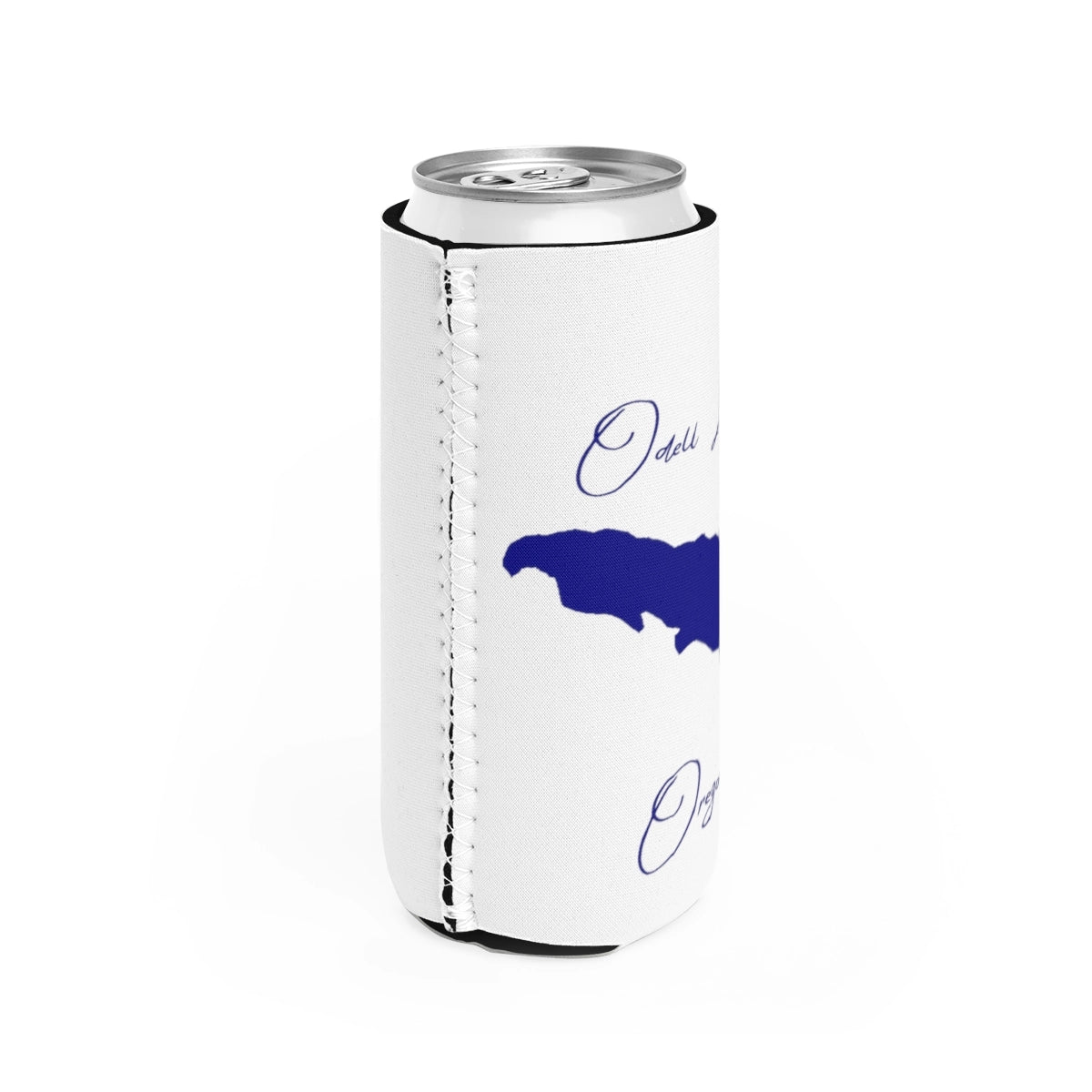 Oregon  Odell  Lake  Slim  Can  Koozie  all  position  view  from  right  white.webp