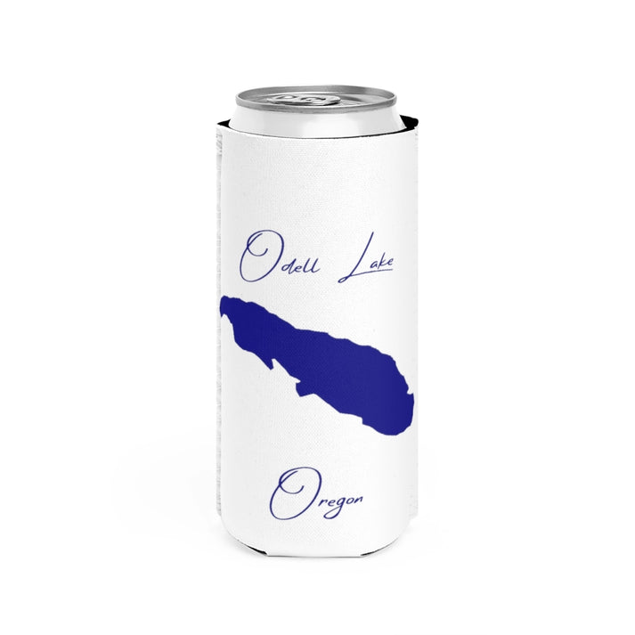 Oregon  Odell  Lake  Slim  Can  Koozie  front  position  view  from  front  white.webp