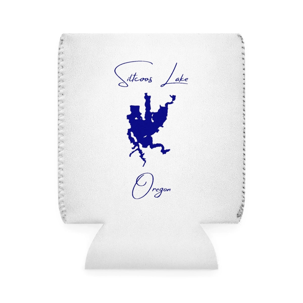 Oregon  Siltcoos  Lake  Can  Koozie  front  position  view  from  front-1  white.webp