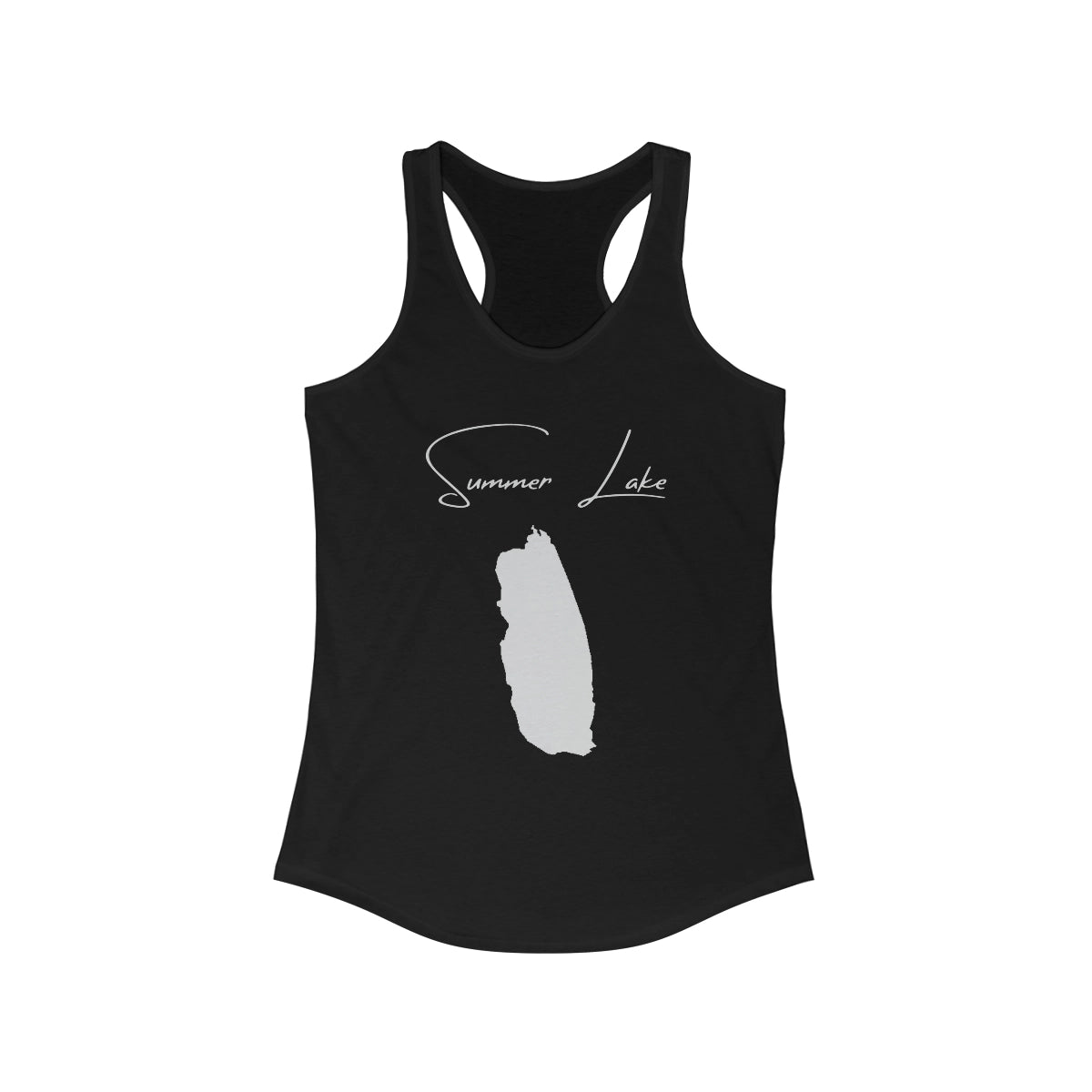 Oregon  Summer  Lake  Racerback-Tank  front  position  view  from  front  solid  black.webp