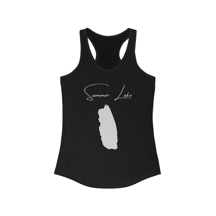 Oregon  Summer  Lake  Racerback-Tank  front  position  view  from  front  solid  black.webp