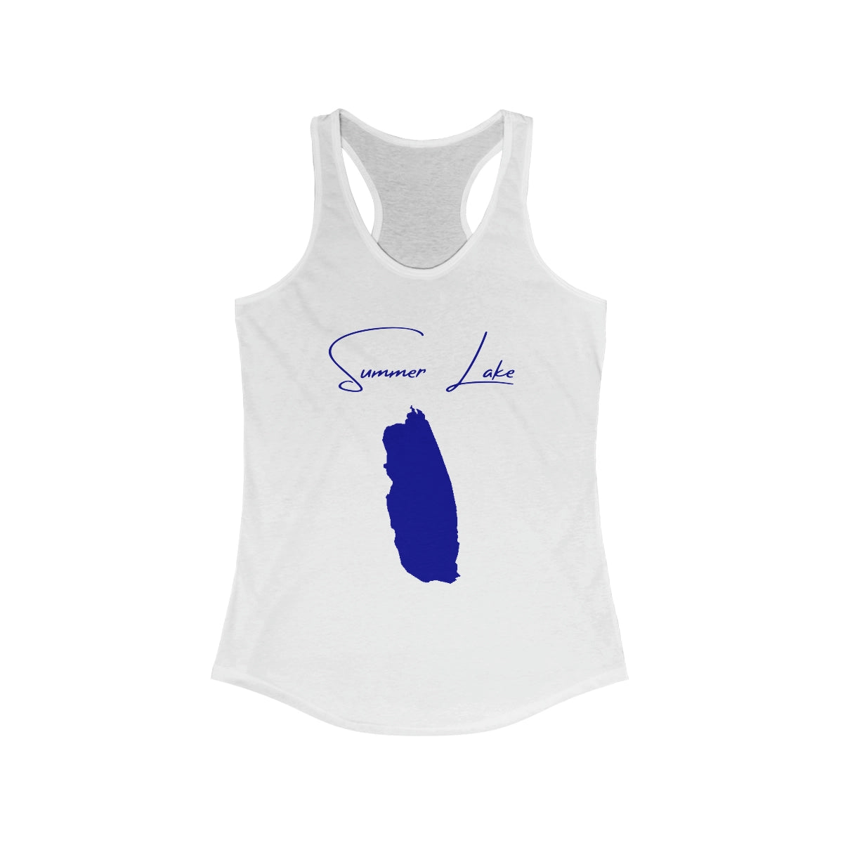 Oregon  Summer  Lake  Racerback-Tank  front  position  view  from  front  solid  white.webp