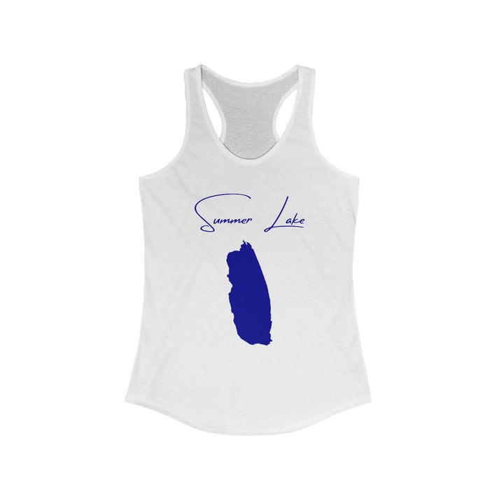 Oregon  Summer  Lake  Racerback-Tank  front  position  view  from  front  solid  white.webp