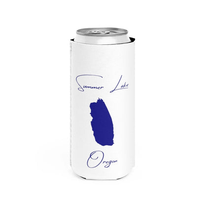 Oregon  Summer  Lake  Slim  Can  Koozie  front  position  view  from  front  white.webp