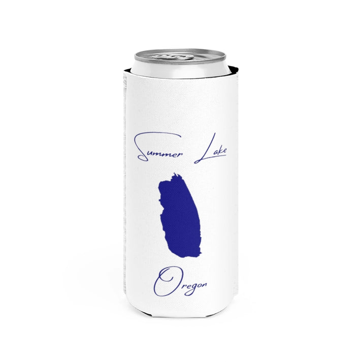 Oregon  Summer  Lake  Slim  Can  Koozie  front  position  view  from  front  white.webp